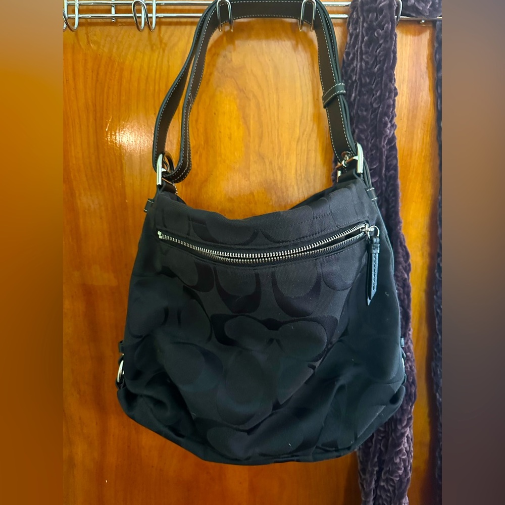 Coach Purse Black with leather strap